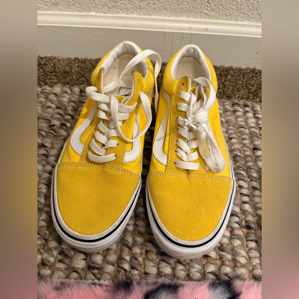 Vans Yellow and White Athletic Shoes